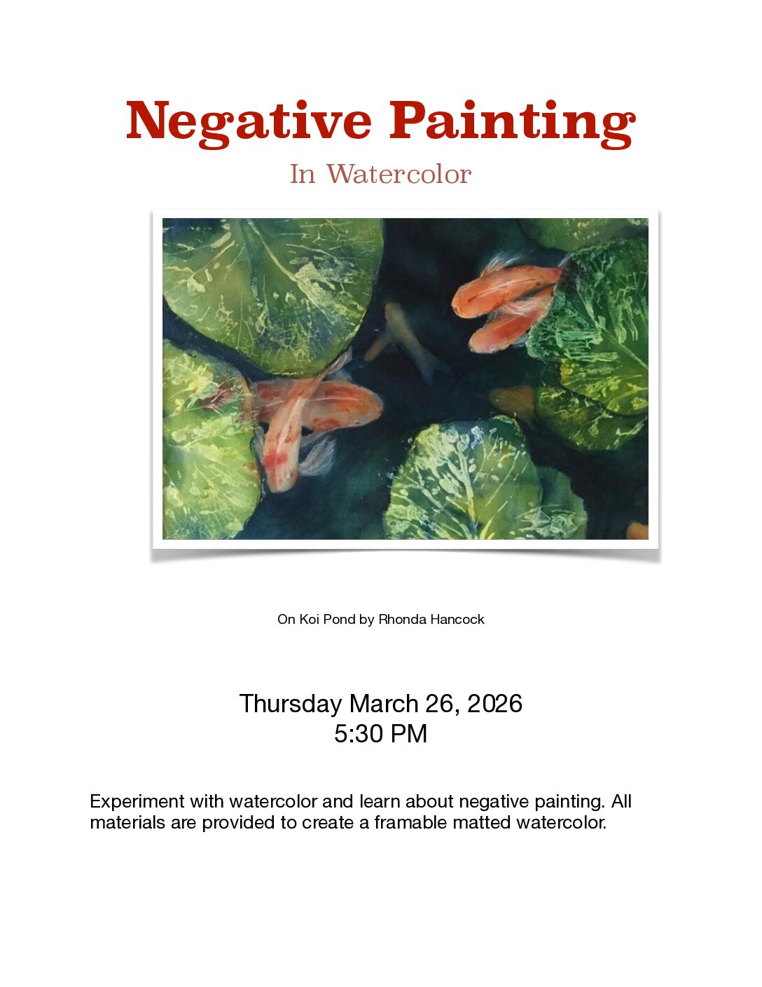 03/26/26 -  Negative Painting In Watercolor w/Rhonda