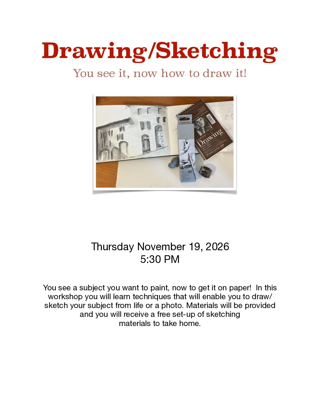 11/19/26 - Drawing/Sketching with Rhonda